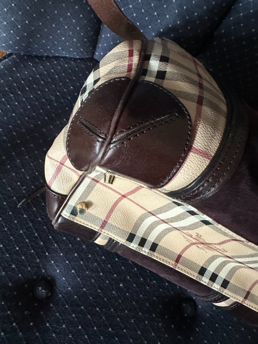 Authentic Burberry Haymarket Check Shoulder Bag - Picture 7 of 11